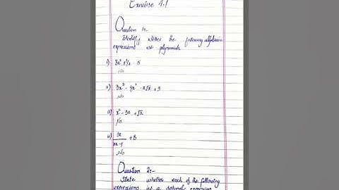 Algebraic expressions and algebraic formulas, chapter 4,Exercise 4.1,class 9th