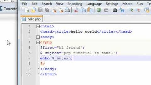 php tutorial in Tamil Part - 3