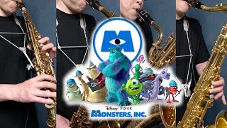 Vignette de la vidéo "サックス四重奏「モンスターズ・インク」ひとりサックスアンサンブルで吹いてみた！Monsters, Inc."