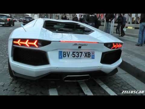 Lamborghini Aventador LP 700-4 acceleration LOUD SOUND in Paris !!