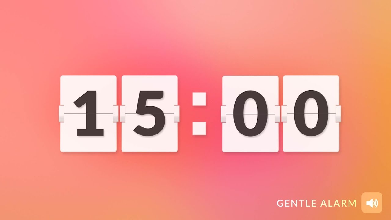15 Min Satisfying Flip Clock Countdown Timer 🔔 Gentle Alarm YouTube