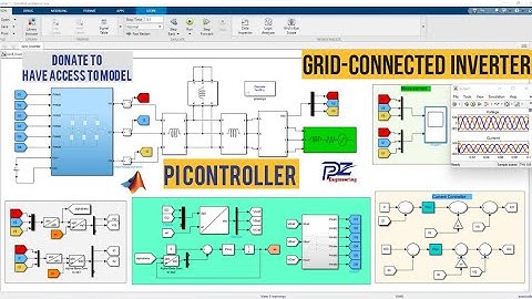 Simulation  of Three-Phase Connected Inverter with a PI controller using MATLAB Simulink