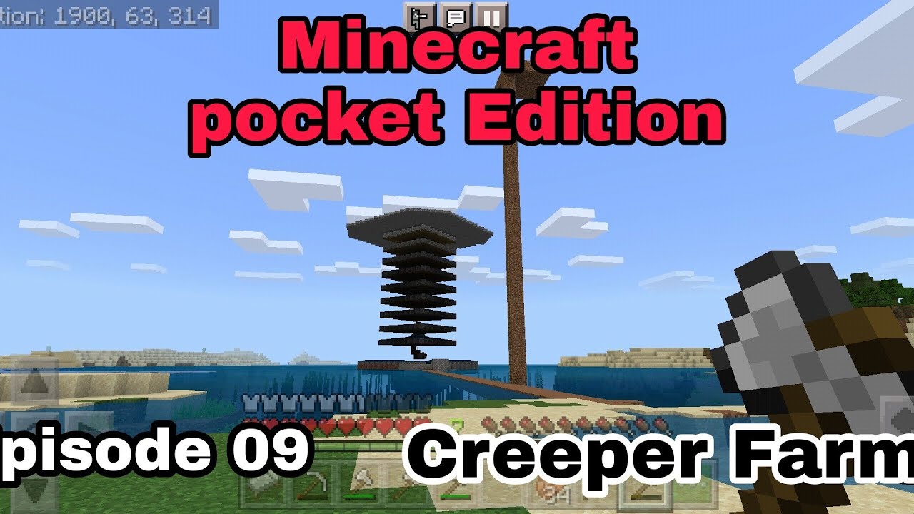 Creeper farm Minecraft PE Survival Episode 09 YouTube