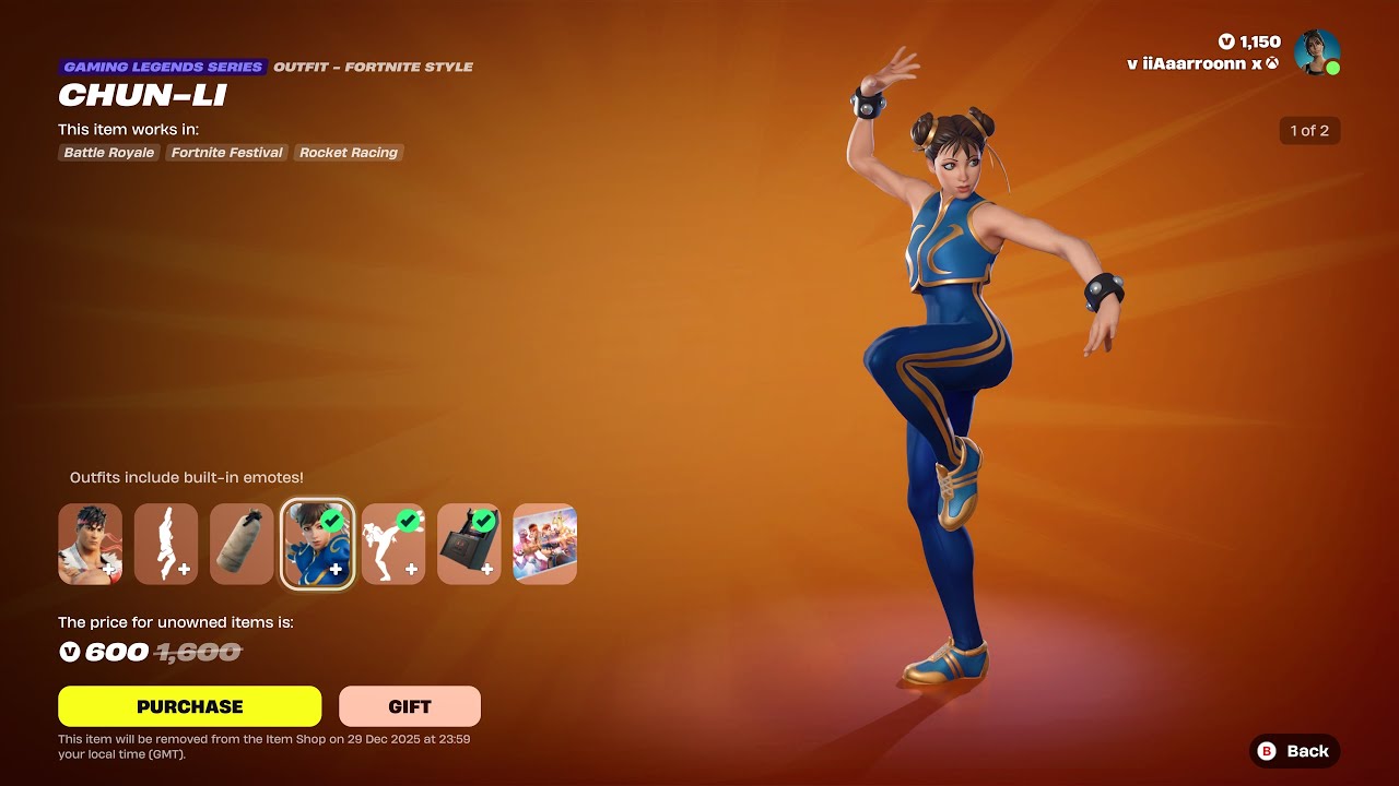 Fortnite Item Shop, December 26th 2025 - CHUN-LI SKIN RETURNS!!!!