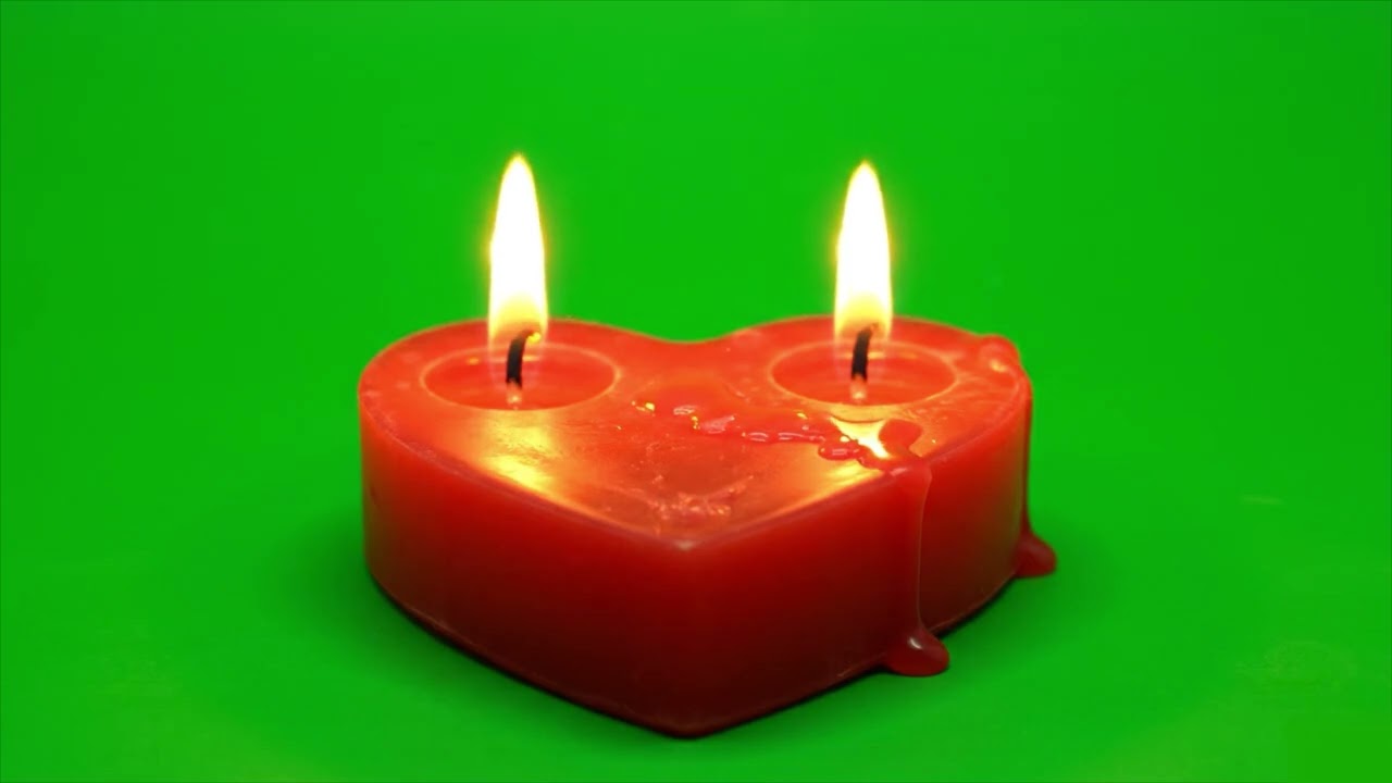 Valentine Heart Shape Candle 🕯️❤️ | Free Green Screen | No Copyright