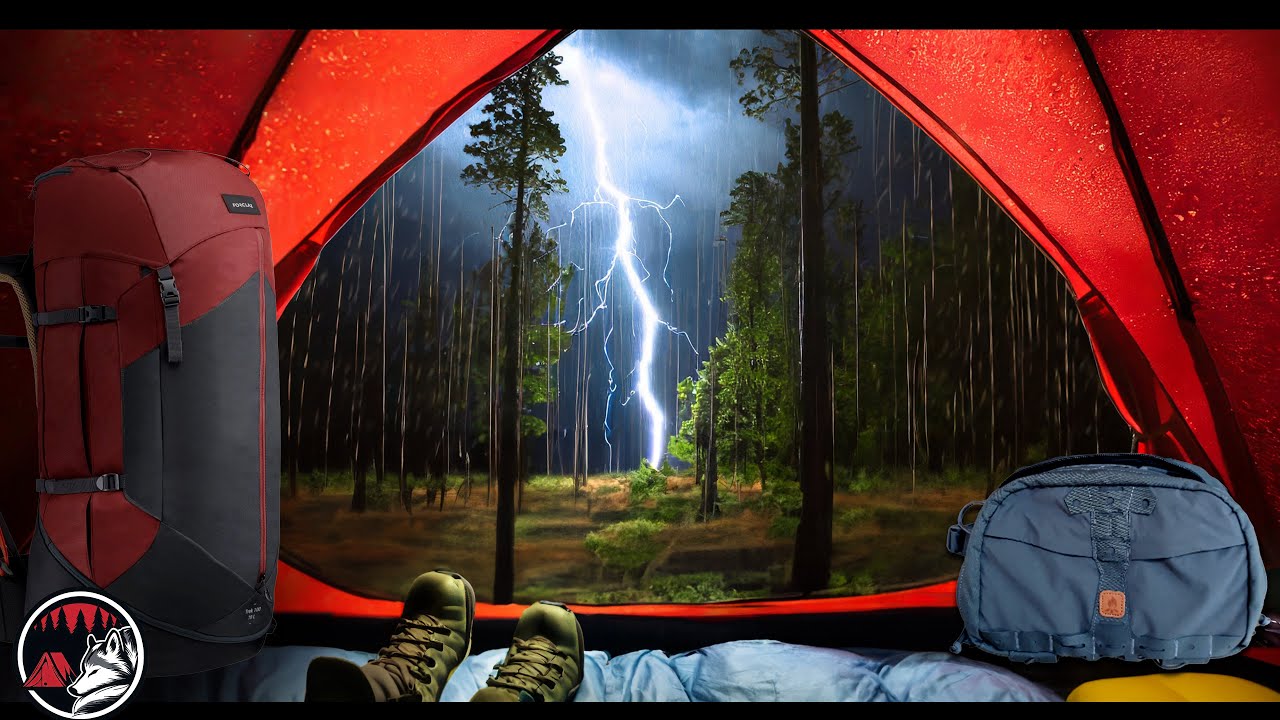 ⚡ Camping in the Mountains with Thunderstorms and Heavy Rain - ASMR ...