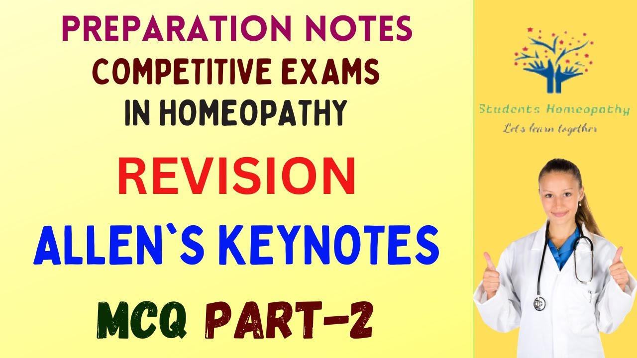 Revision of Allen's keynotes 2 #homeopathic #exam #aiapget2023 #upsc #psc #mcq #success