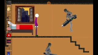 turbo stickman ragdoll playground robot attacking people screenshot 2