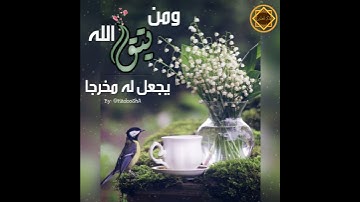 ومن يتق الله يجعل له مخرجاً ويرزقه من حيث لا يحتسب .. تلاوة رائعة بصوت القارئ: سعد الغامدي