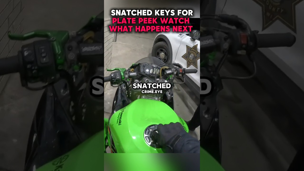 Gas Stop Key Grab Over Hidden Plate? Biker's Epic Shutdown Stuns Cop Cold!