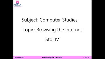 PCA CLASS-4 Computer studies Topic:Browsing the Internet