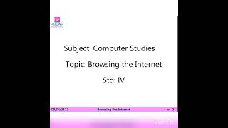 PCA CLASS-4 Computer studies Topic:Browsing the Internet