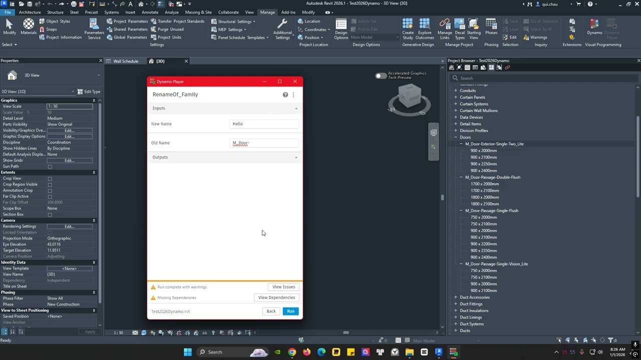 Dynamo Revit Tutorial EP7: Rename Families in Revit