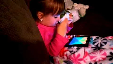 Kadence watching the saddest nursery rhyme