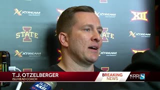 Iowa State men's basketball coach TJ Otzelberger speaks following dismissal of Caleb Grill
