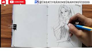 How to draw Anime girl Drawing |Manga drawing|#anime #mangadrawing #animeart07 #art #draw #music