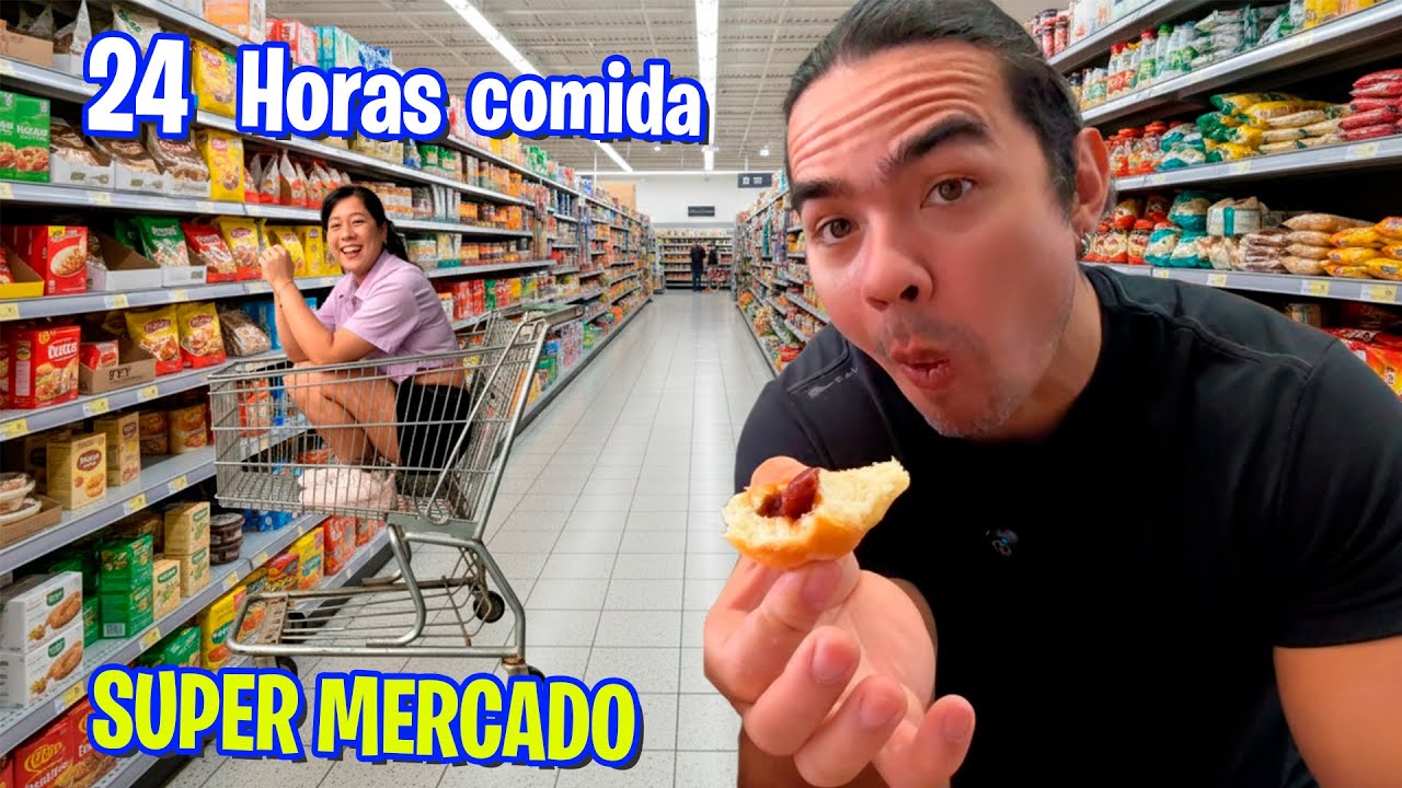 24 HORAS COMENDO COMIDA DO MERCADO | Família Maromba