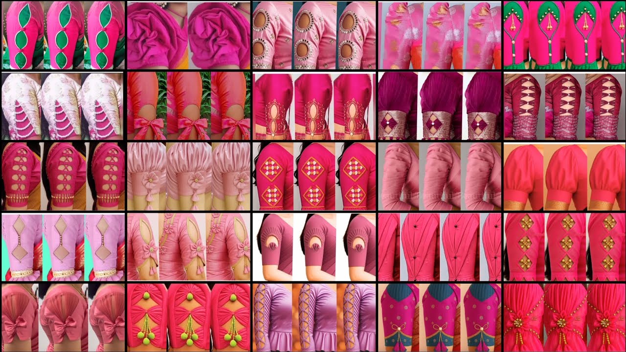 pink colour blouse sleeves design//botique blouse design//new sleeves design//baju collection