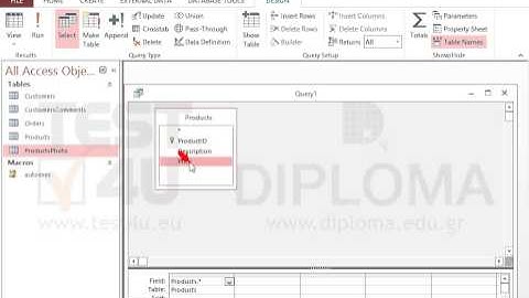 Create a new query that will display all fields from the Products table and all records where...