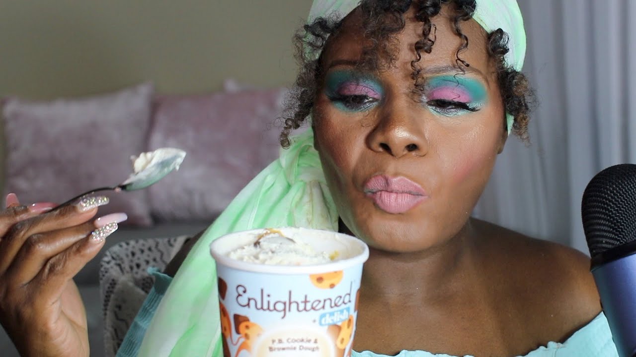 Trying KETO Delish Cookie Brownie Dough asmr eating sounds