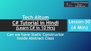 Can we have static constructor inside abstract class | C# Tutorial in Hindi | Lesson - 30