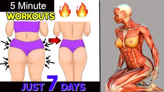 5 Min Exercise To lose Thigh Fat + Hip Fat in 7 Days