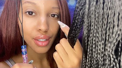 ASMR POPULAR GIRL IN THE BACK OF THE CLASS PLAYS WITH YOUR HAIR BRAIDS👩🏽‍🦱lots of hair sounds !