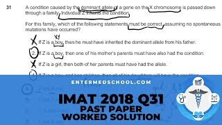 IMAT 2018 Past Paper | Q31 | Biology | Worked Solution (OLD)