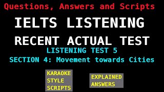 IELTS Listening Recent Actual Tests - Test 5 - Section 4 (Movement towards Cities)