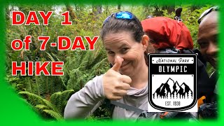 Day 1 of 7-day hiking Backpacking Trip, North Quinault to Madison Falls