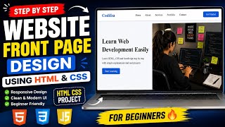 Website Front Page Design Using HTML & CSS | HTML CSS Project for Beginners#frontenddeveloper 