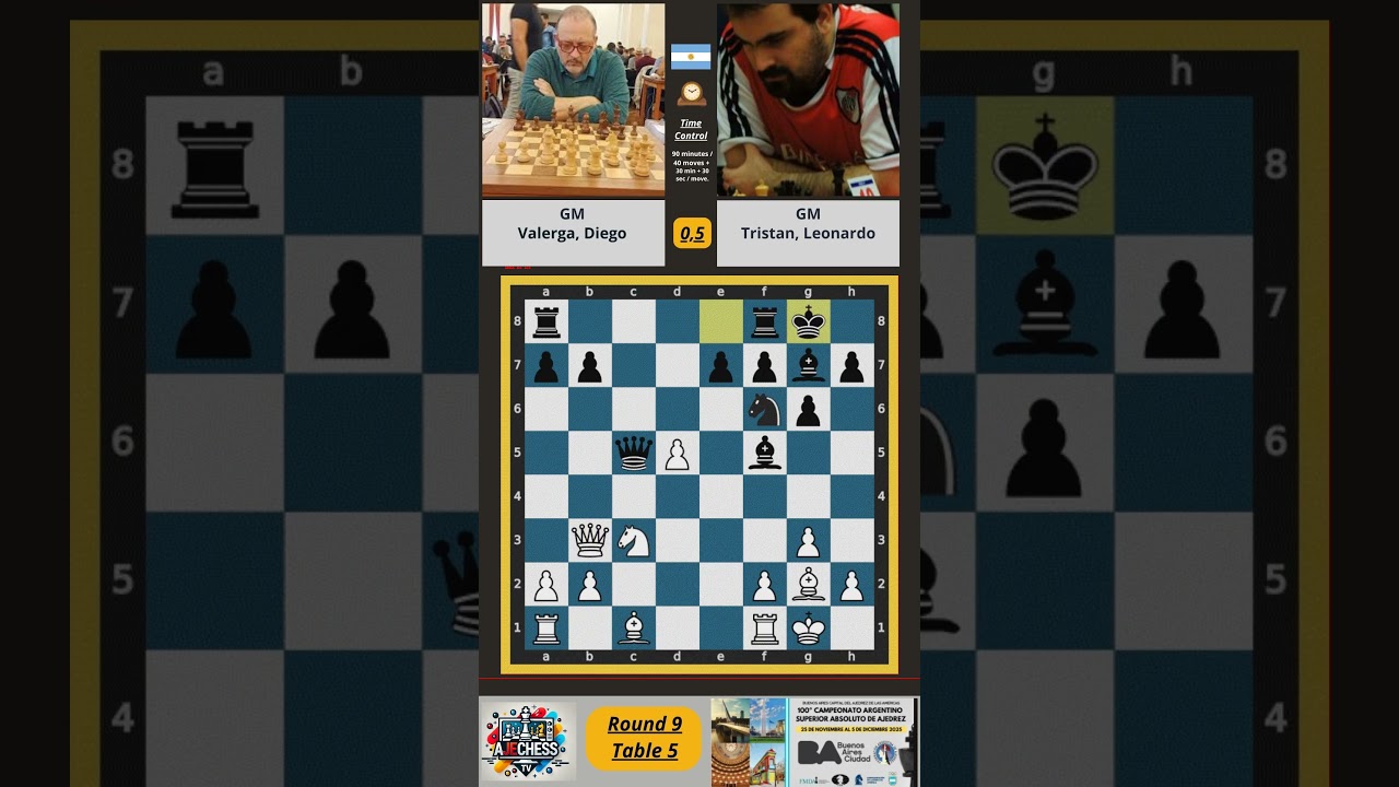 ♟️(GM) Valerga, Diego 0,5 (GM) Tristan, Leonardo