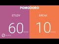 60  10  pomodoro timer    no music  study for dreams  deep focus  study timer