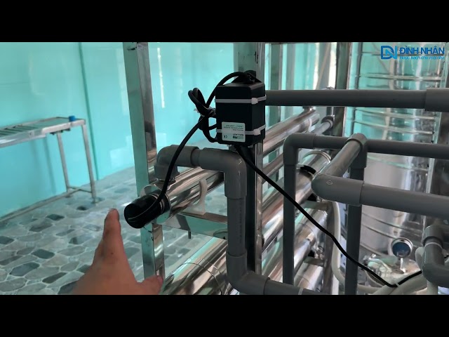 Cận cảnh dàn lọc nước tinh khiết RO 1000L/h cho kinh doanh nước đóng bình