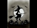 How to Draw Halloween Flying Witch Step by Step | Pencil Drawing Tutorial for Beginners