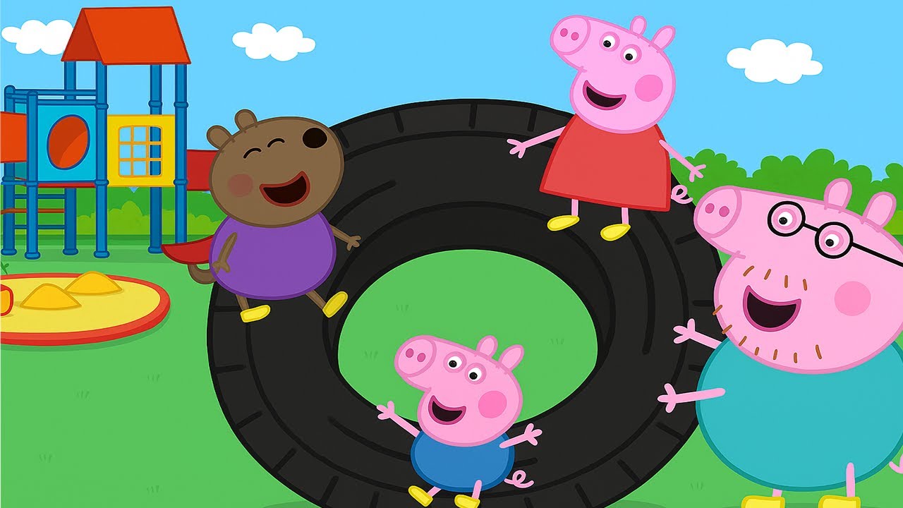 Peppa Pig and the Giant Tire! ✨🐷 | Peppa Pig Funny Animation
