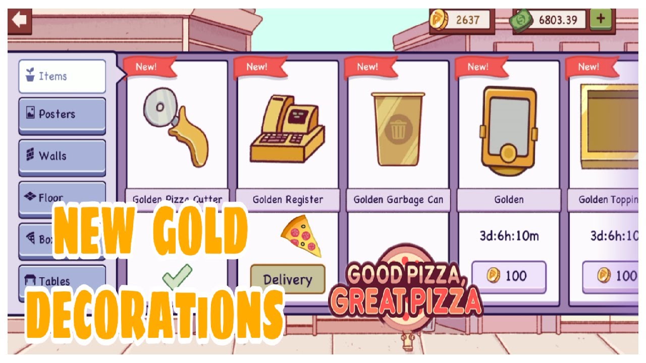 NEW GOLD DECORATiONS - Good Pizza Great Pizza - YouTube