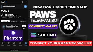 PAWS Airdrop: How to Connect Your SOLANA (Phantom) Wallet || PAWS Wallet Integration #paws #wallet