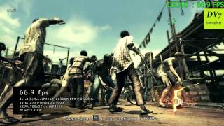 Resident Evil 5 Benchmark- (AMD Radeon HD 6770M + Intel HD Graphics 3000) + Frame rate