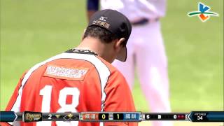 20140613-1 爆米花 威達vs國訓 2下 國訓蔡尚穎一支車布邊的安打 國訓開張