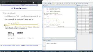 7.7 Variable declarations, arrays, and reserving memory in data segment