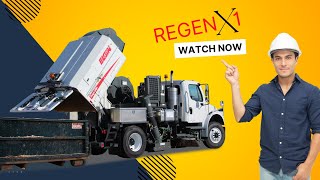 How to empty the huge, 8 cubic yard hopper of the RegenX1 street sweeper.