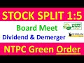 NTPC Green Energy Share Wins Big Order • 4 Split Demerger &amp; Dividend Shares • Stock Finshots