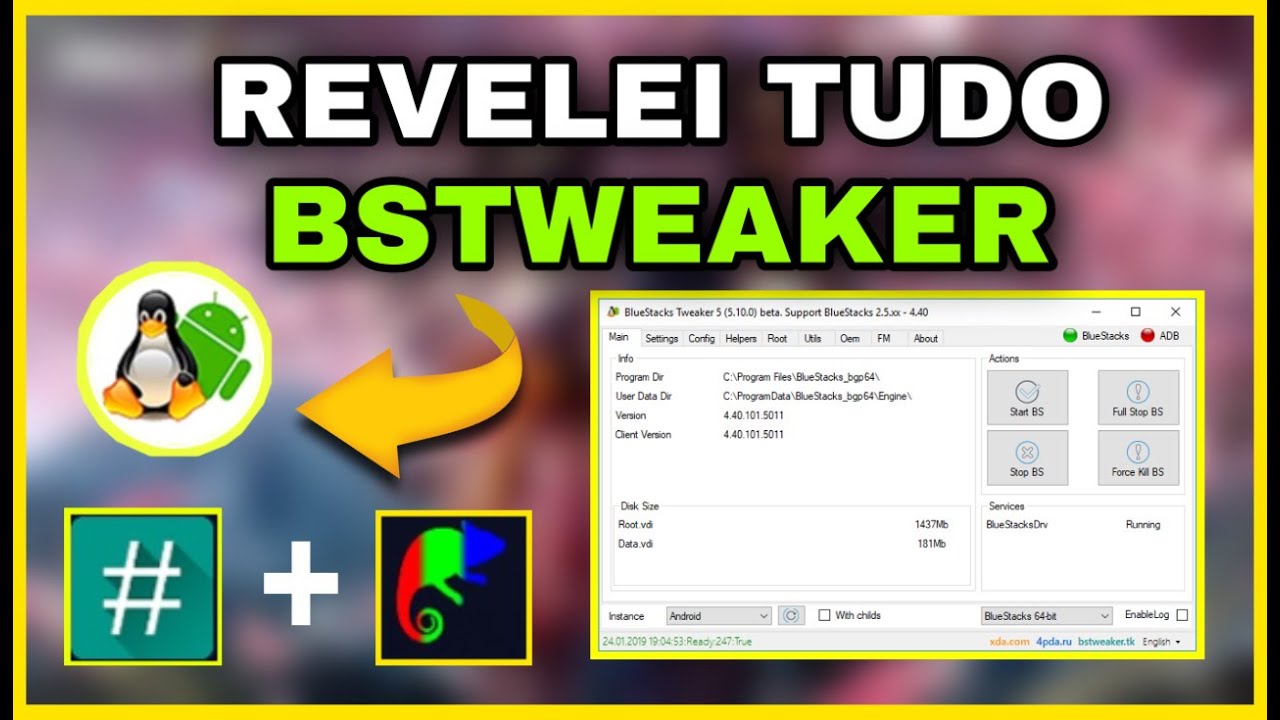 COMO USAR O BSTWEAKER NO EMULADOR FREE FIRE + ROOT + COLOR CHANGE.