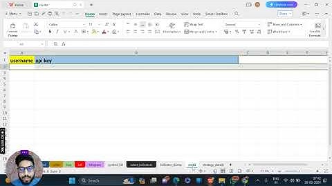 How to setup Excel algo for Alice Blue