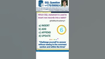 SQL Question 175 || #shorts #ytshorts #youtubeshorts #sql #interview #reels #mysql @SekharAcademy1