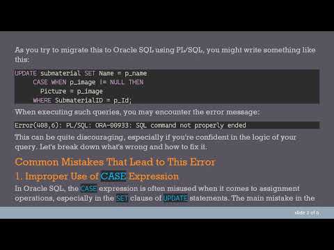 How to Fix the SQL Command Not Properly Ended Error in Oracle SQL