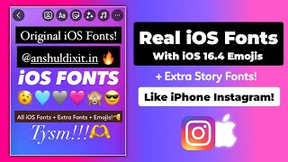 Original iOS Fonts + iOS Emojis On Android Instagram | iOS Instagram For Android 🚀 screenshot 4