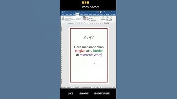 Cara Mudah Menambahkan Border di Word