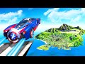 Jumping SUPERHERO CARS Across the GTA 5 Map!